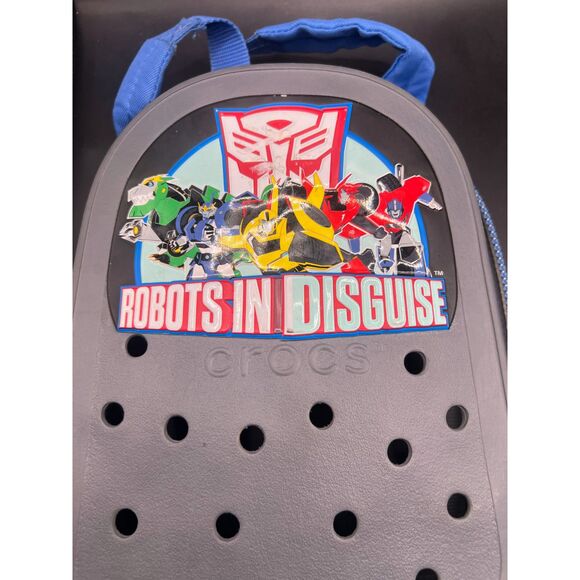Transformers Crocs Gray Mini Backpack Robots In Disguise HTF 2015 Hasbro - Picture 2 of 6